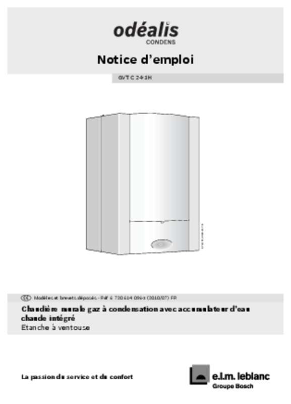 Notice ELM LEBLANC ODEALIS NGVT 241H CF 24 KW chaudière Trouver une — free download